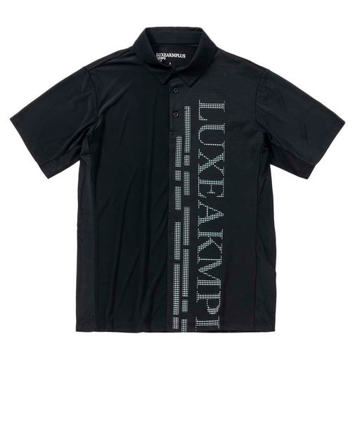 ゴルフウェア 半袖 VERTICAL ロゴポロシャツ LAH-24003black x turquoise