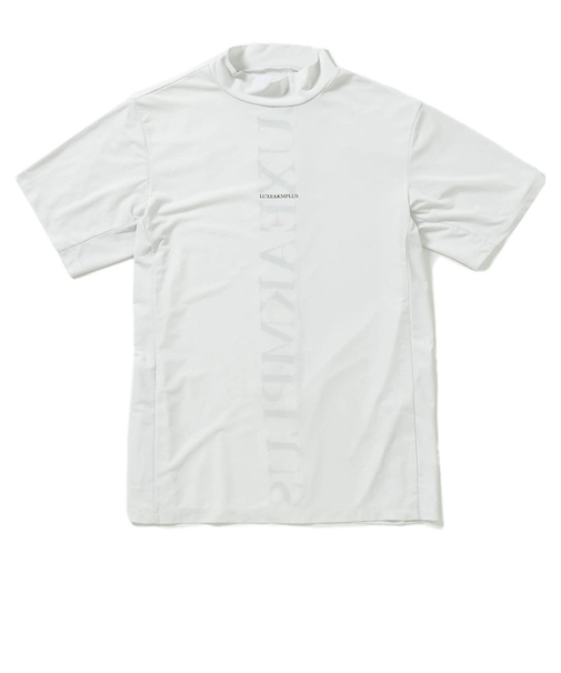 ゴルフウェア 半袖 BACK VERTICAL ロゴモックネックシャツ LAT-24003white