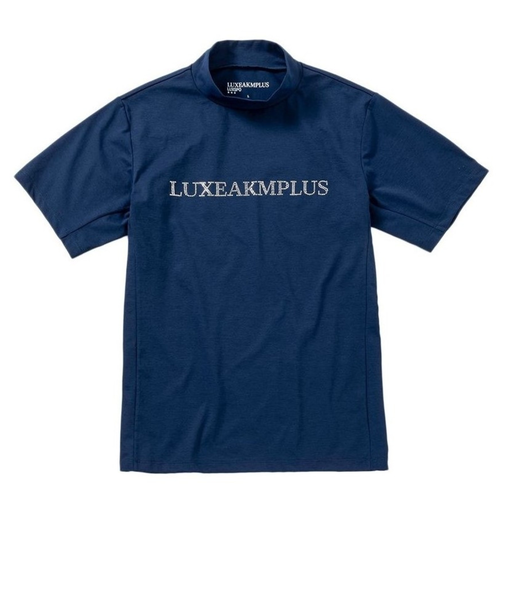 ゴルフウェア 半袖 RHINESTONE モックネックシャツ LAT-24005navy