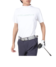 ゴルフウェア 半袖 RHINESTONE モックネックシャツ LAT-24005white x turquoise