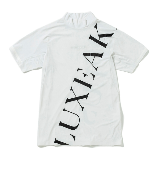 ゴルフウェア 半袖 TECHNOLOGY PATTERN モックネックシャツ LAT-24008white