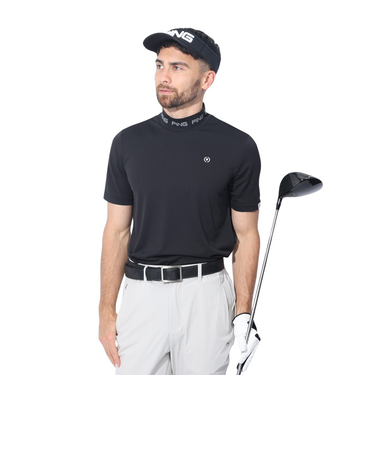 ピン（PING）ゴルフウェア 半袖モックネック ハイネックシャツ 621-4167215-010