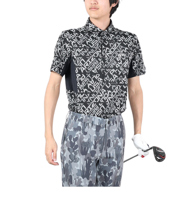 ピン（PING）ゴルフウェア 半袖 バイアスデジタルロゴジャカードポロシャツ 621-4160203-010