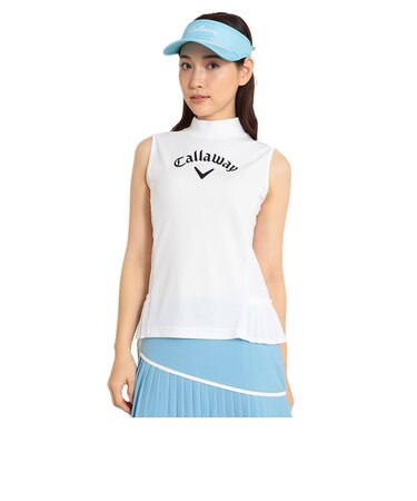 キャロウェイ（CALLAWAY）ゴルフウェア 接触冷感 モックネックノースリーブシャツ C24134208-1030