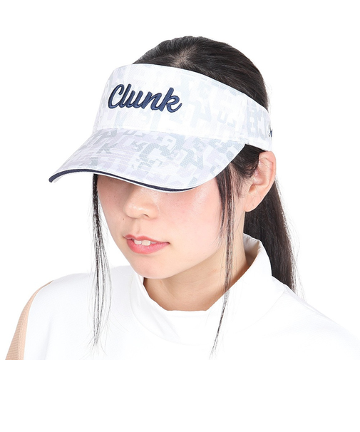 クランク（CLUNK）ゴルフ 吸水速乾 接触冷感 総柄バイザー CL5RWD19 WHT