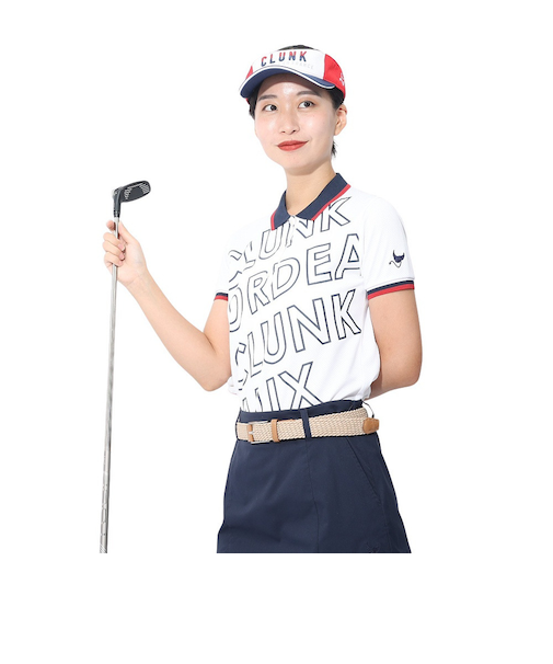 クランク（CLUNK）ゴルフウェア 吸汗速乾 半袖ポロシャツ CL5RUG08 WHT