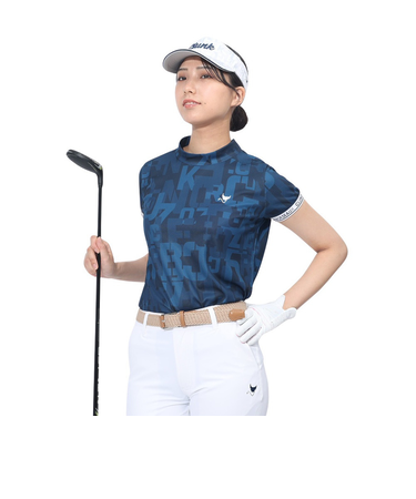 クランク（CLUNK）ゴルフウェア 吸汗速乾 モックネック 半袖シャツ CL5RUG10 NVY