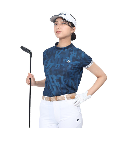 クランク（CLUNK）ゴルフウェア 吸汗速乾 モックネック 半袖シャツ CL5RUG10 NVY