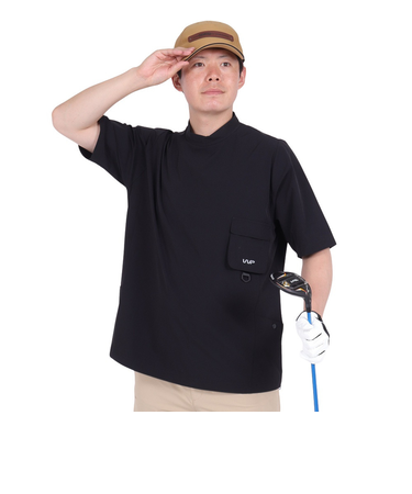 ザ・ワープ・バイ・エネーレ（The Warp By Ennerre）ゴルフウェア 半袖 ウィンドモックネックプルオーバー WG5RTG13 BLK