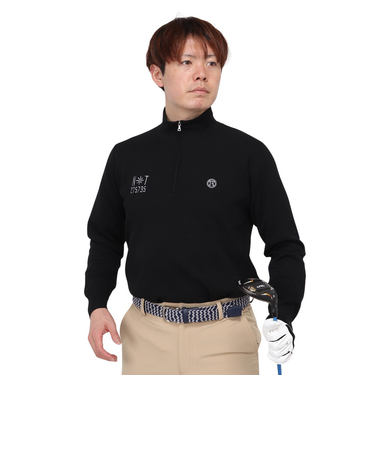 トミーアーマー（Tommy Armour）ゴルフウェア 長袖 ハーフジップ モックネックニット TASL24S030002 BLK