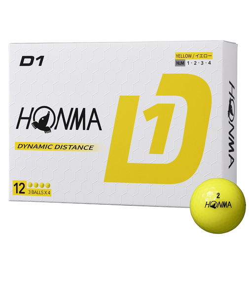 本間ゴルフ（HONMA）ゴルフボール D1 2024 BT2401 YE ダース(12個入り)