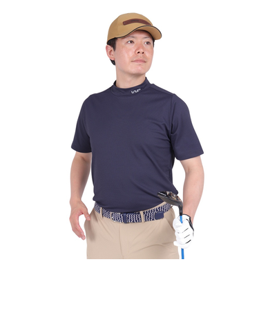 ザ・ワープ・バイ・エネーレ(The Warp By Ennerre)ゴルフウェア 吸汗速乾 半袖 ドライプラス モックネックシャツ WG5RTG08 NVY