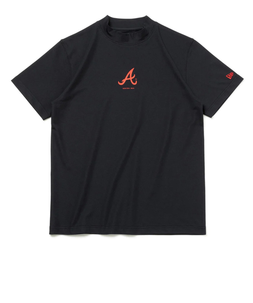 新品■8,250円【ニューエラ】M メンズ　半袖モックネック　シャツ　アトランタ ニューエラ（NEW ERA）ゴルフウェア 半袖モックネック Tシャツ