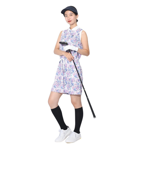 クランク（CLUNK）ゴルフウェア ノースリーブポロワンピース CL5RUQ16 SAX