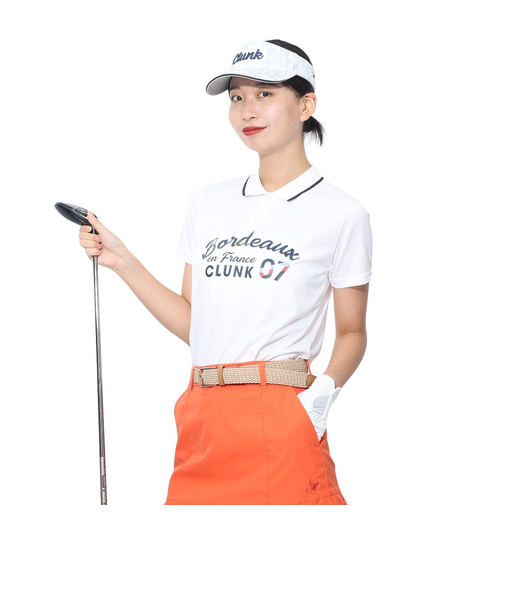 クランク（CLUNK）ゴルフウェア 吸汗速乾 半袖ポロシャツ CL5RUG13 WHT