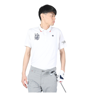 ルコックスポルティフ（lecoqsportif）ゴルフウェア 接触冷感半袖シャツ QGMXJA51 WH00