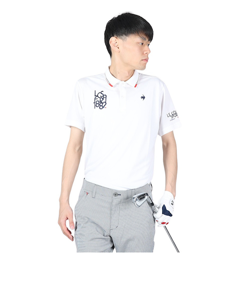 ルコックスポルティフ（lecoqsportif）ゴルフウェア 接触冷感半袖シャツ QGMXJA51 WH00