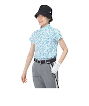 トミーアーマー(Tommy Armour)ゴルフウェア 接触冷感 フラワープリント ショートスリーブモックネック TANB24S070025 BLU