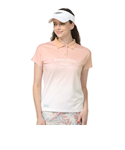 ROSASEN(ROSASEN)ゴルフウェア 吸水速乾 メランジ鹿の子グラデーションプリント半袖ポロシャツ 045-21445-073