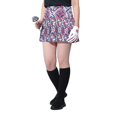 ビバハート（VIVA HEART）ゴルフウェア マジョリカスカーフ柄プリーツスカート 012-71440-098