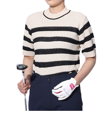 エピキュール（epicure）ゴルフウェア レーシー半袖モックネック 152-11341-151