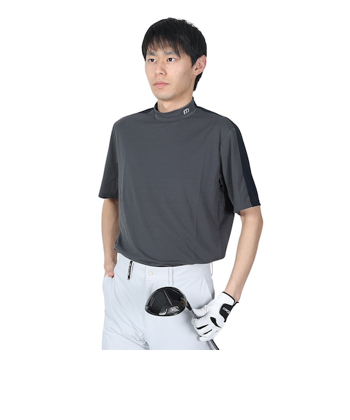 トラヴィスマシュー（Travis Mathew）ゴルフウェア 吸汗速乾 半袖テック モックネックシャツ ストレッチ 7AF074-0BLK