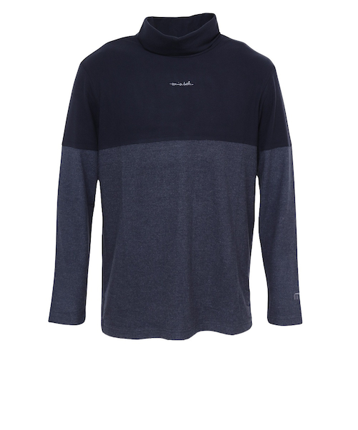 トラヴィスマシュー（Travis Mathew）ゴルフウェア 裏起毛 バイカラーオフ タートルネック長袖Tシャツ 7AI042-4NAV