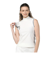 ROSASEN(ROSASEN)ゴルフウェア 吸水速乾 接触冷感 A-Line アシンメトリーサマーモックネックノースリーブ 048-21571-004