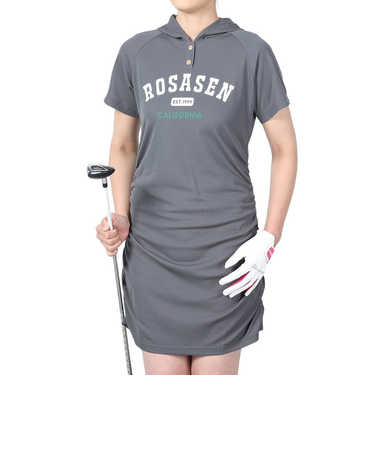 ROSASEN（ROSASEN）ゴルフウェア 半袖 吸水速乾 A-Line ジャージワンピース 048-61441-018