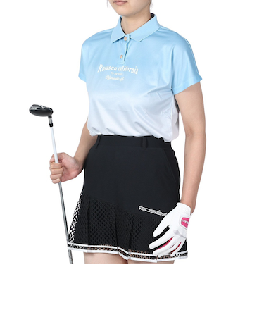 ROSASEN（ROSASEN）ゴルフウェア 吸水速乾 メランジ調カノコグラデーション 半袖ポロシャツ 045-21445-091