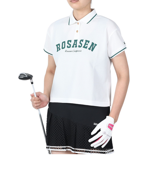 ROSASEN（ROSASEN）ゴルフウェア 半袖 吸水速乾 A-Line ワッフルポロシャツ 048-21441-004