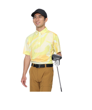 パフォーマンスギア(PG)ゴルフウェア 吸汗速乾 接触冷感 マーブル 半袖ポロシャツ 403PG4SDD0002 YEL