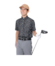 パフォーマンスギア（PG）ゴルフウェア 吸汗速乾 接触冷感 トロピカル 半袖ポロシャツ 403PG4SEG0005 BLK