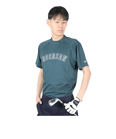 ROSASEN（ROSASEN）ゴルフウェア 吸水速乾 A-Line モックネック 半袖シャツ 047-21441-023
