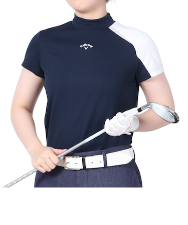 キャロウェイ（CALLAWAY）ゴルフウェア クローズドメッシュ半袖モックネックシャツ C23134216-1120