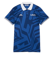 J.LINDEBERG（J.LINDEBERG）ゴルフウェア グラフィック柄 半袖ポロシャツ USA GOLF COLLECTION 071-21750-096