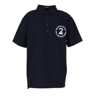 ゴルフウェア 吸水速乾 バックロゴビッグ 半袖ポロシャツ 242222-NVY