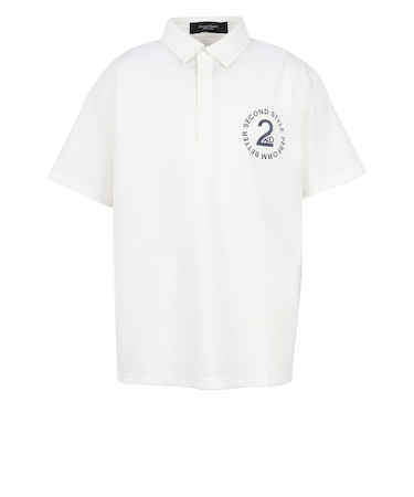 ゴルフウェア 吸水速乾 バックロゴビッグ 半袖ポロシャツ 242222-WHT