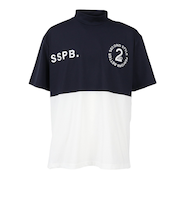 ゴルフウェア 接触冷感 ハーフジップ ビッグ半袖モックネック 242223-NVY