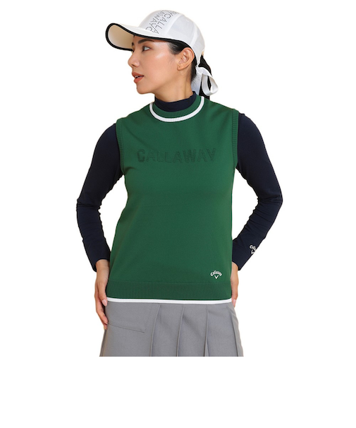 キャロウェイ（CALLAWAY）ゴルフウェア ピンタックロゴ ニットベスト C24219200-1140