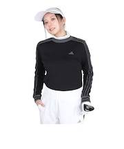 アディダス（adidas）ゴルフウェア 保温 3ストライプ モックネック 長袖シャツ JTC13-IS4803 BK