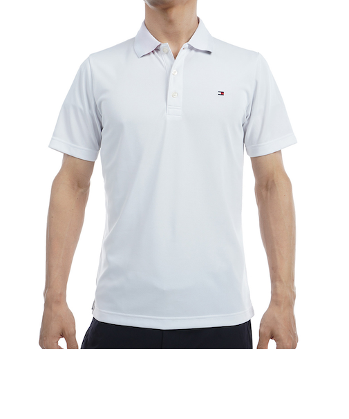 ゴルフウェア 吸水速乾 ベーシックフラッグ 半袖 ポロシャツ THMA493-WHT