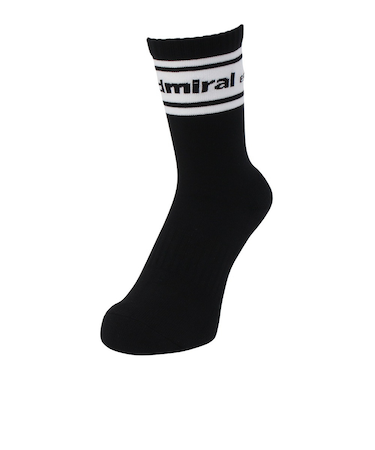 アドミラル ゴルフ（Admiral GOLF）ゴルフ 抗菌防臭 ライン ミドルソックス ADMB4B20-BLK