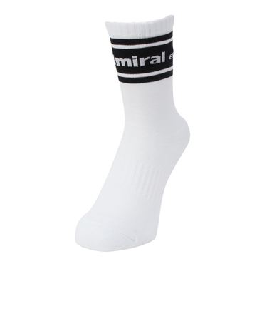 アドミラル ゴルフ（Admiral GOLF）ゴルフ 抗菌防臭 ライン ミドルソックス ADMB4B20-WHT