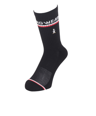 マンシング（MUNSING）ゴルフ ミドル丈 ロゴラインソックス MG4FSO20M BK00