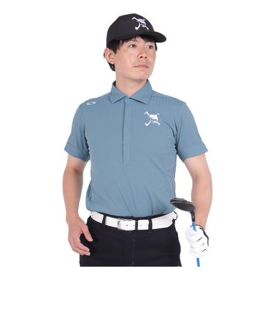 オークリー（OAKLEY）ゴルフウェア 吸汗速乾 スカル ストライプ 半袖シャツ FOA406914-69T