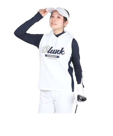 クランク（CLUNK）ゴルフウェア パーカー 長袖モックネック カットベスト セット CL5SUG01 WHT