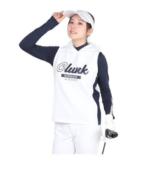 クランク（CLUNK）ゴルフウェア パーカー 長袖モックネック カットベスト セット CL5SUG01 WHT