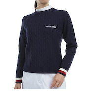 ゴルフウェア 長袖 ケーブル クルーネックセーター THLA478-NVY