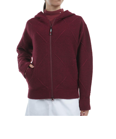 ゴルフウェア スケルトンフラッグ裏地付き ZIPセーター THLA481-BRD